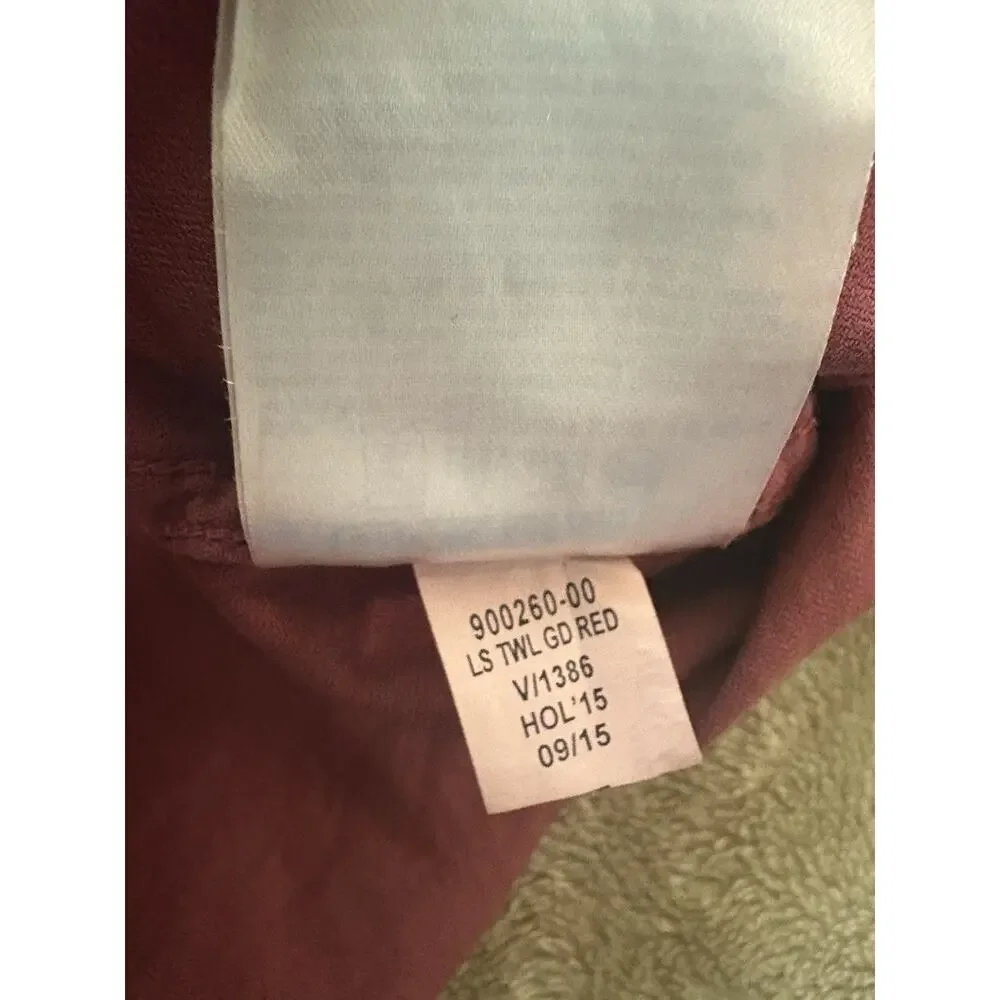 Banana Republic Mens oxford Shirt Sz L Log Sleeve Button Down Red Slim Fit cott